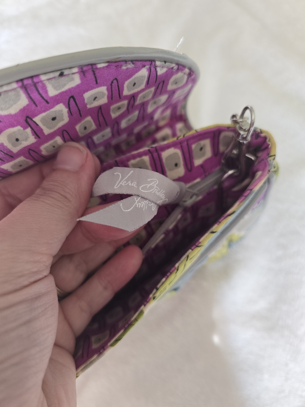 Floral Quilted Crossbody Bag in Purple and Green - Picture 4 of 6